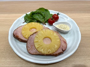 アップルスモークドロースハムのハワイアンソテー