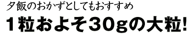 夕飯のおかずとしておすすめ　1粒およそ30ｇの大粒！