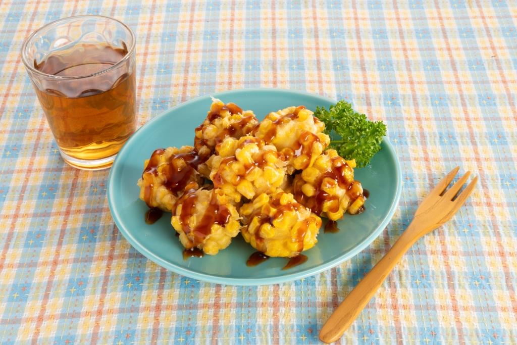 肉だんごのコーン天ぷら